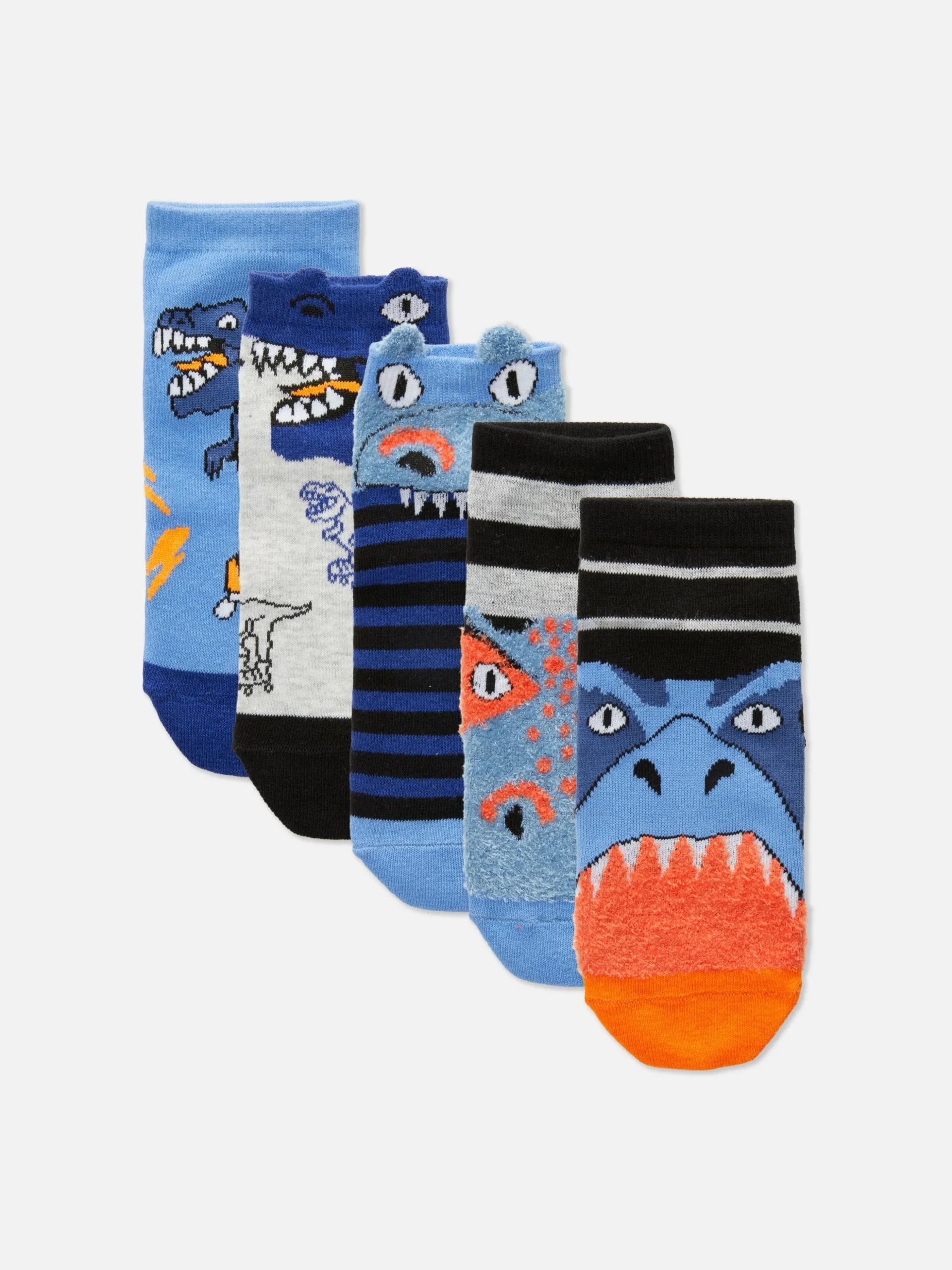 5 Paires De Socquettes Fantaisie à Motif Dinosaure
