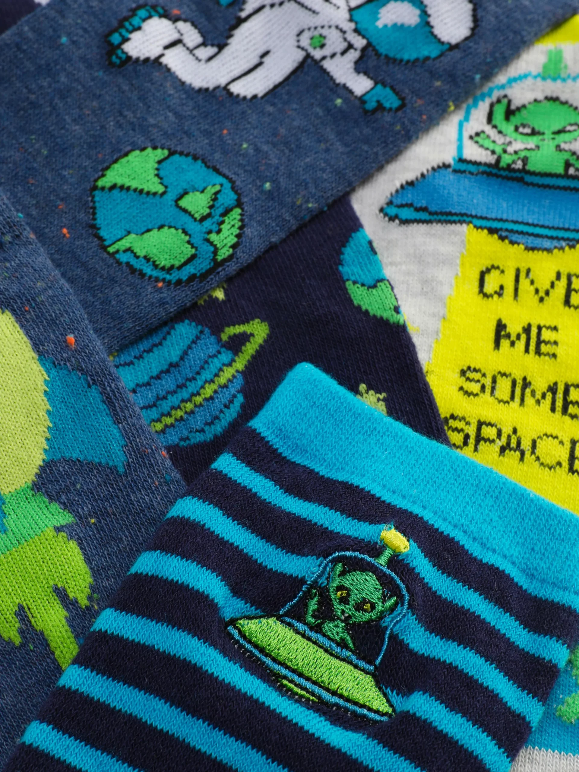 5 Paires De Socquettes Graphiques à Motif Espace