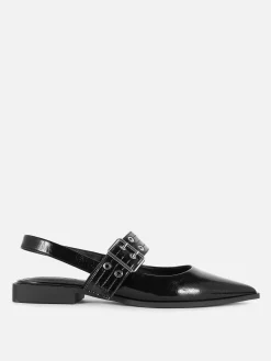 Ballerines à Talon Ouvert Et à Boucle