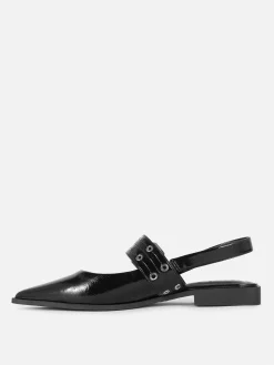 Ballerines à Talon Ouvert Et à Boucle