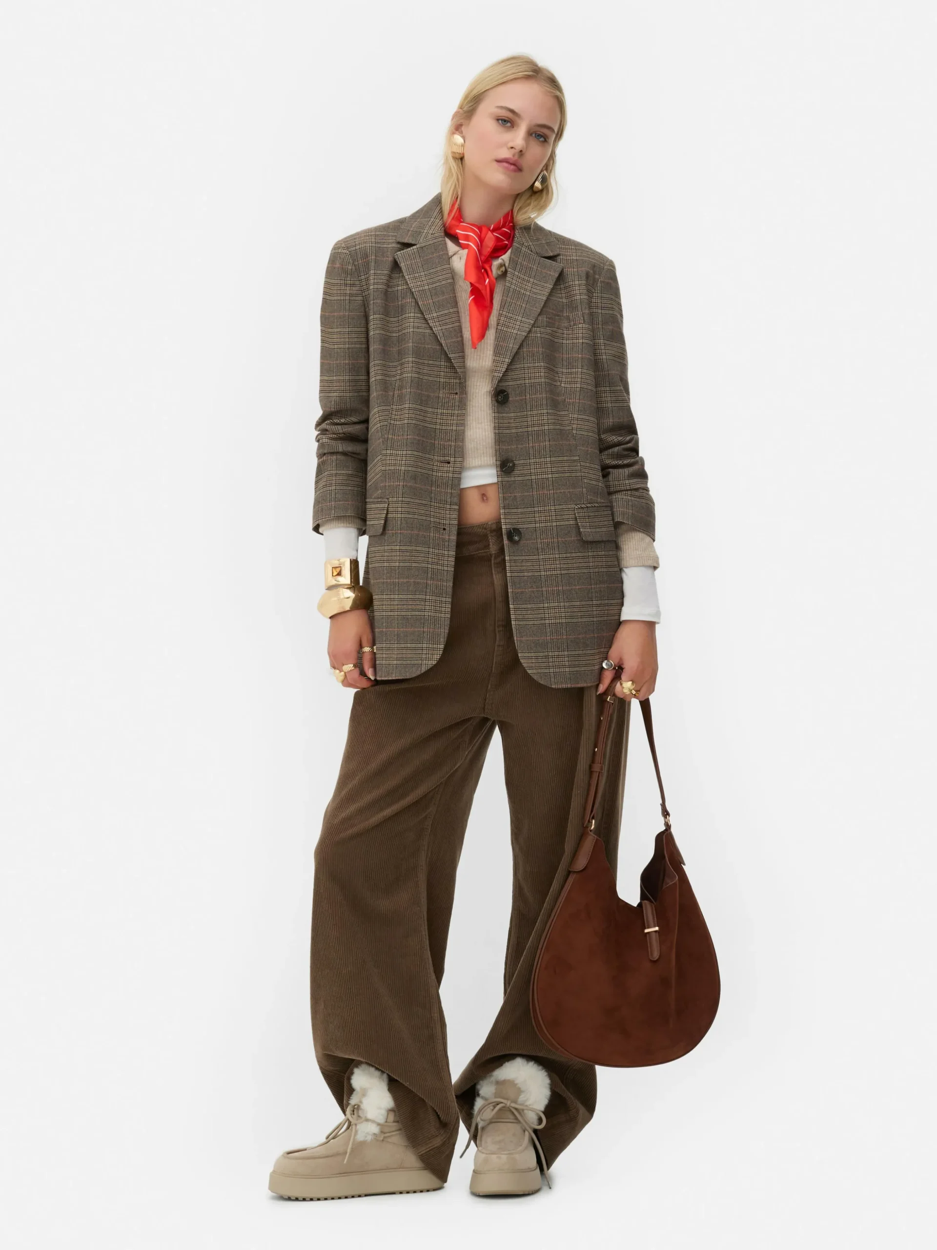 Blazer à Carreaux à Boutonnage Simple Rita Ora