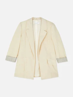 Blazer Ajusté à Effet Bord à Bord