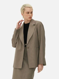 Blazer Oversize à Boutonnage Simple à Coordonner