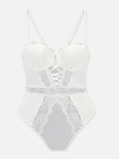 Body De Mariée En Dentelle à Bonnets Rembourrés