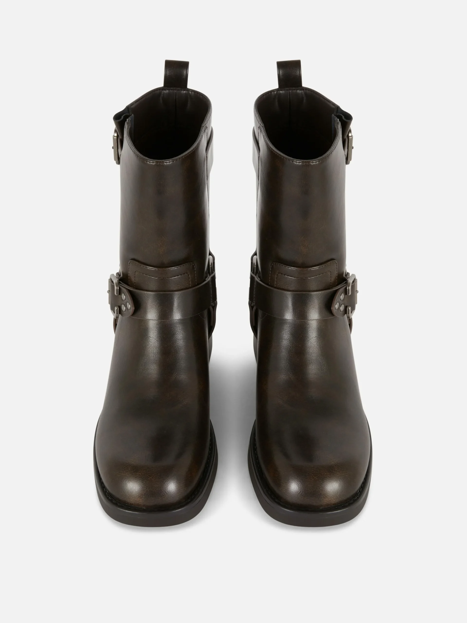 Bottes De Motard En Simili Cuir