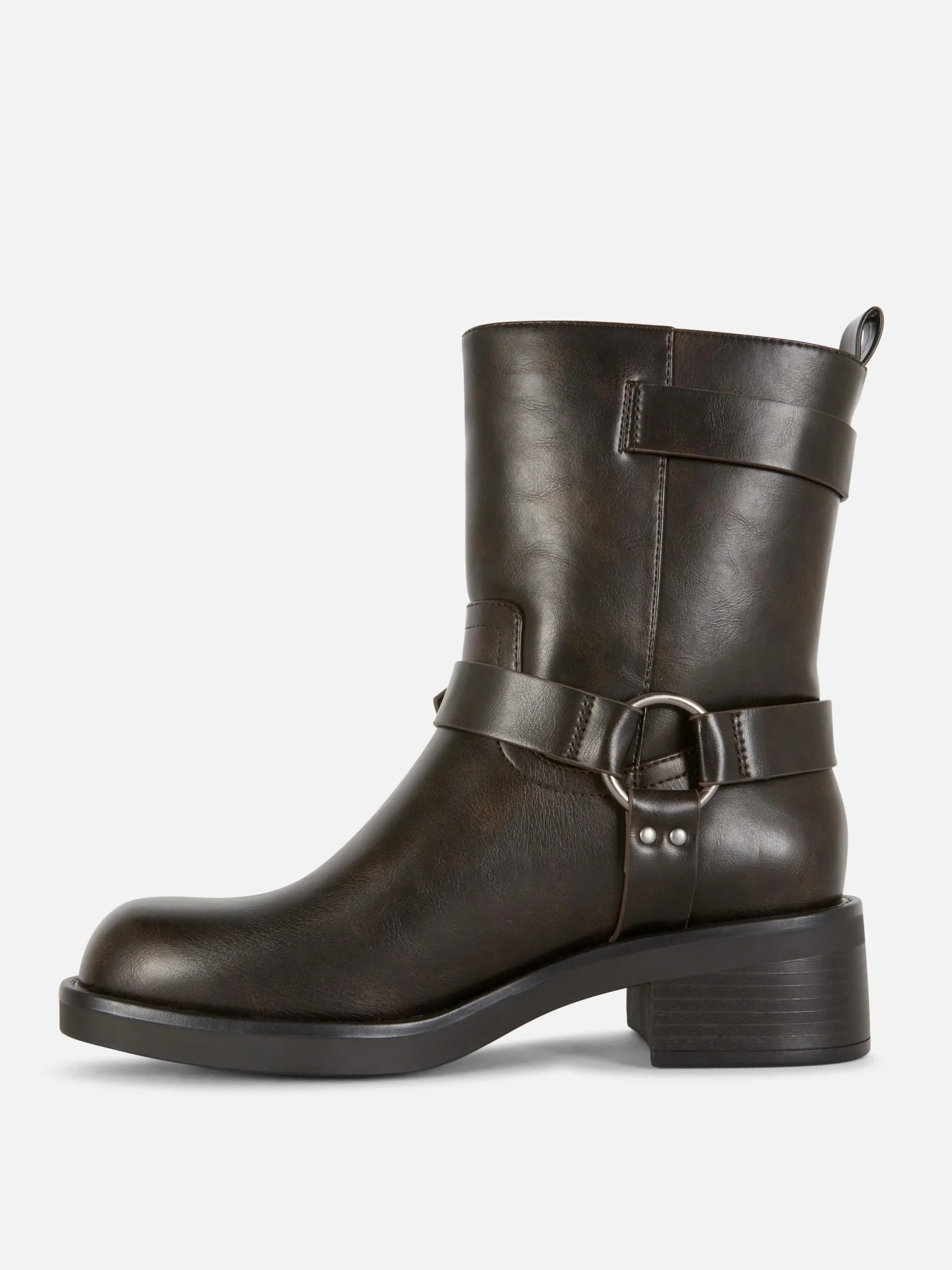 Bottes De Motard En Simili Cuir