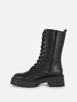 Bottes De Motard épaisses à Lacets