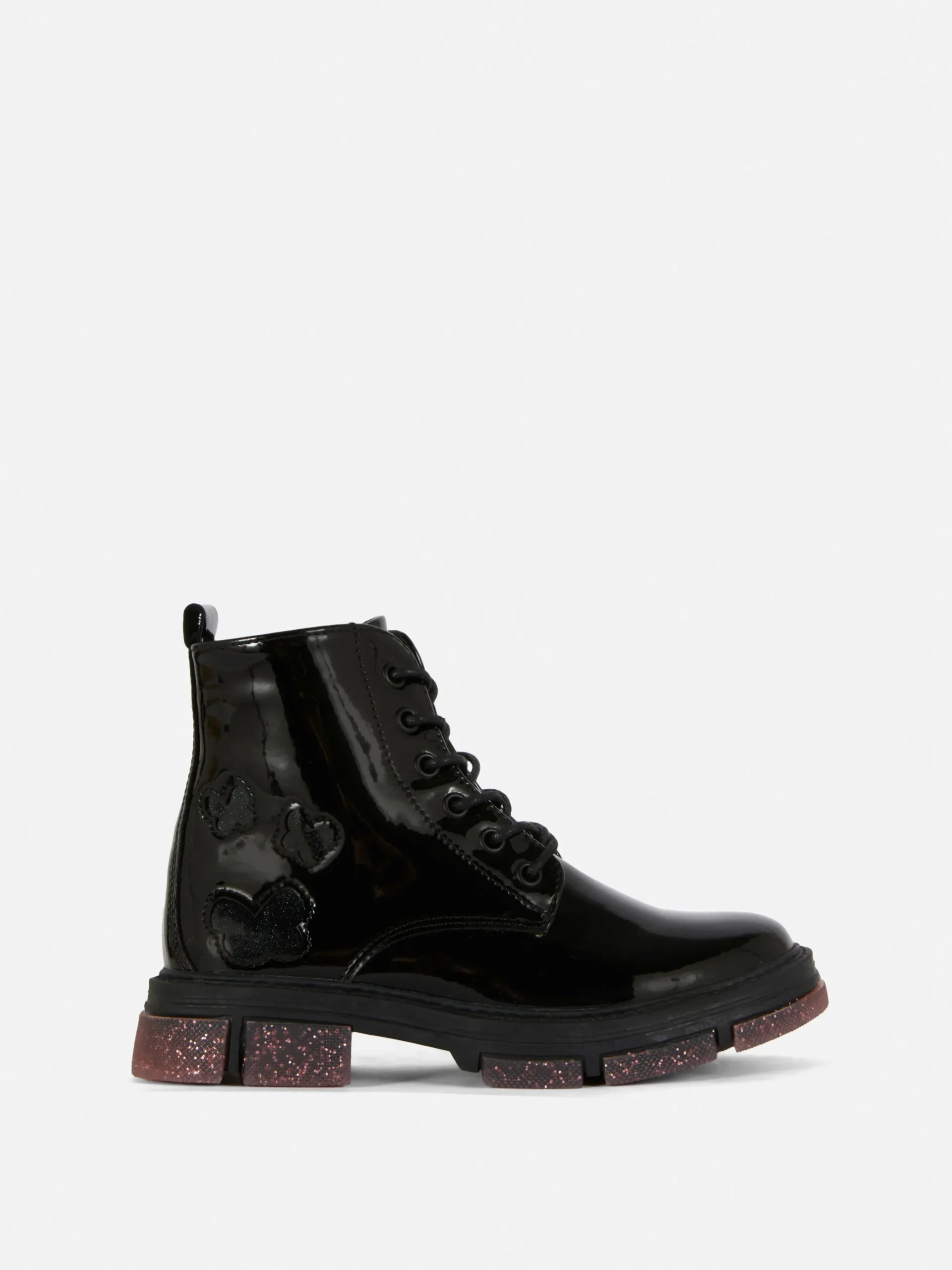 Bottes En Simili Cuir Verni à Semelles Scintillantes
