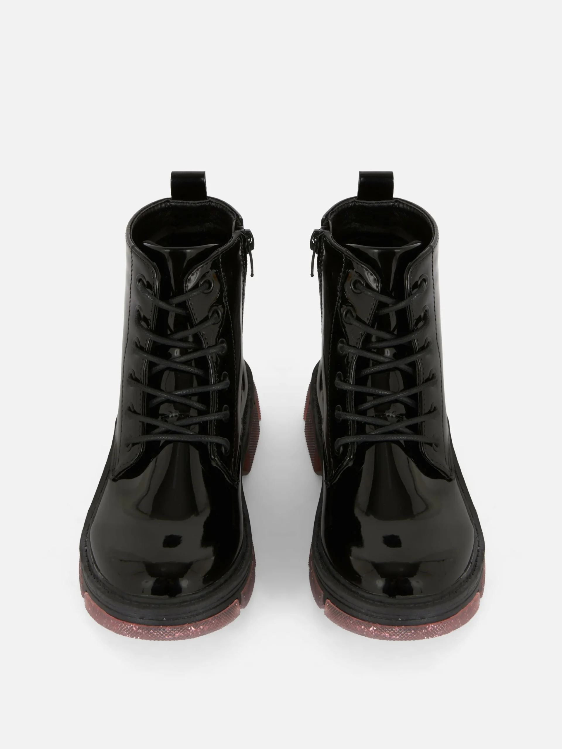 Bottes En Simili Cuir Verni à Semelles Scintillantes