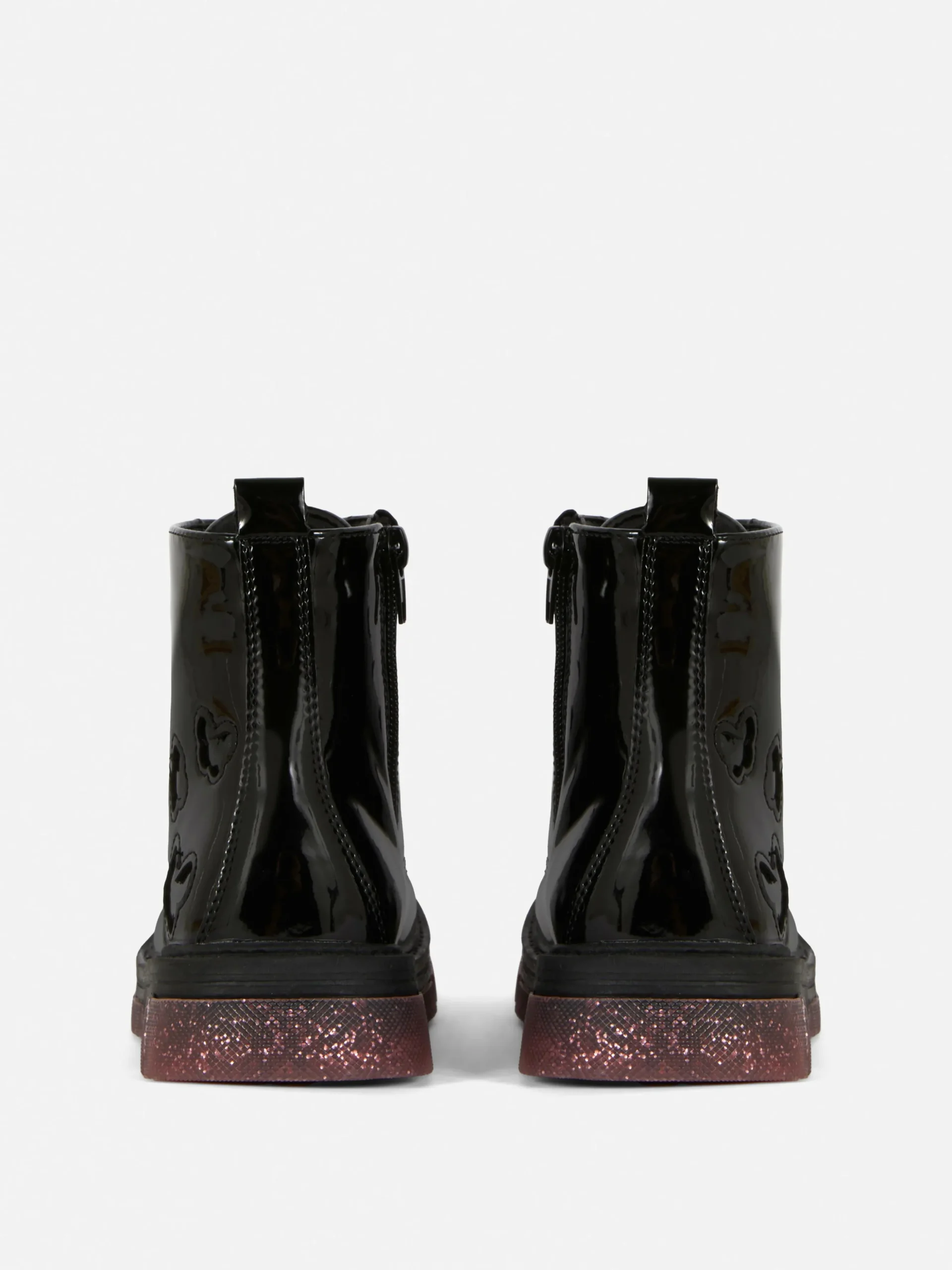 Bottes En Simili Cuir Verni à Semelles Scintillantes