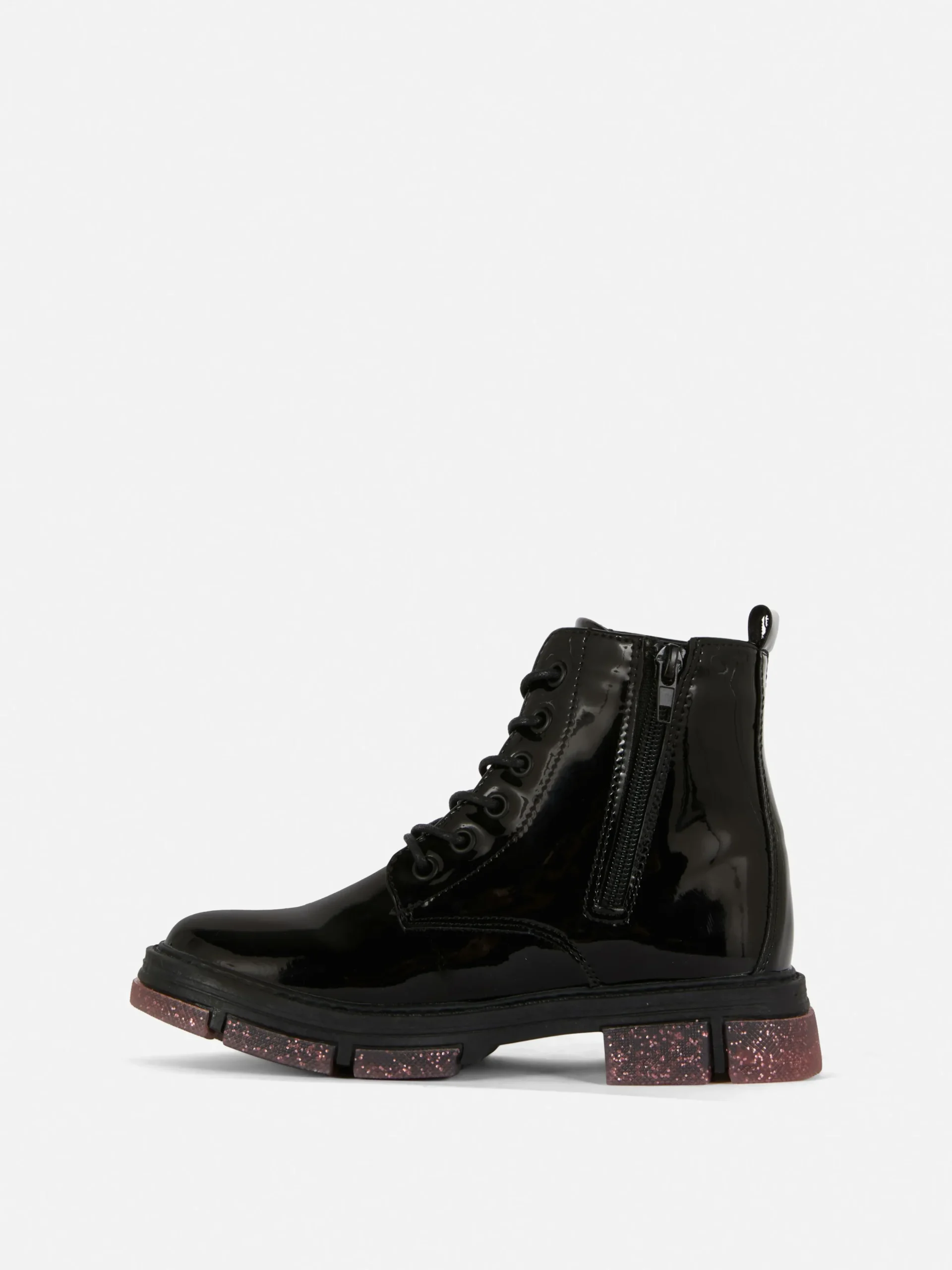 Bottes En Simili Cuir Verni à Semelles Scintillantes