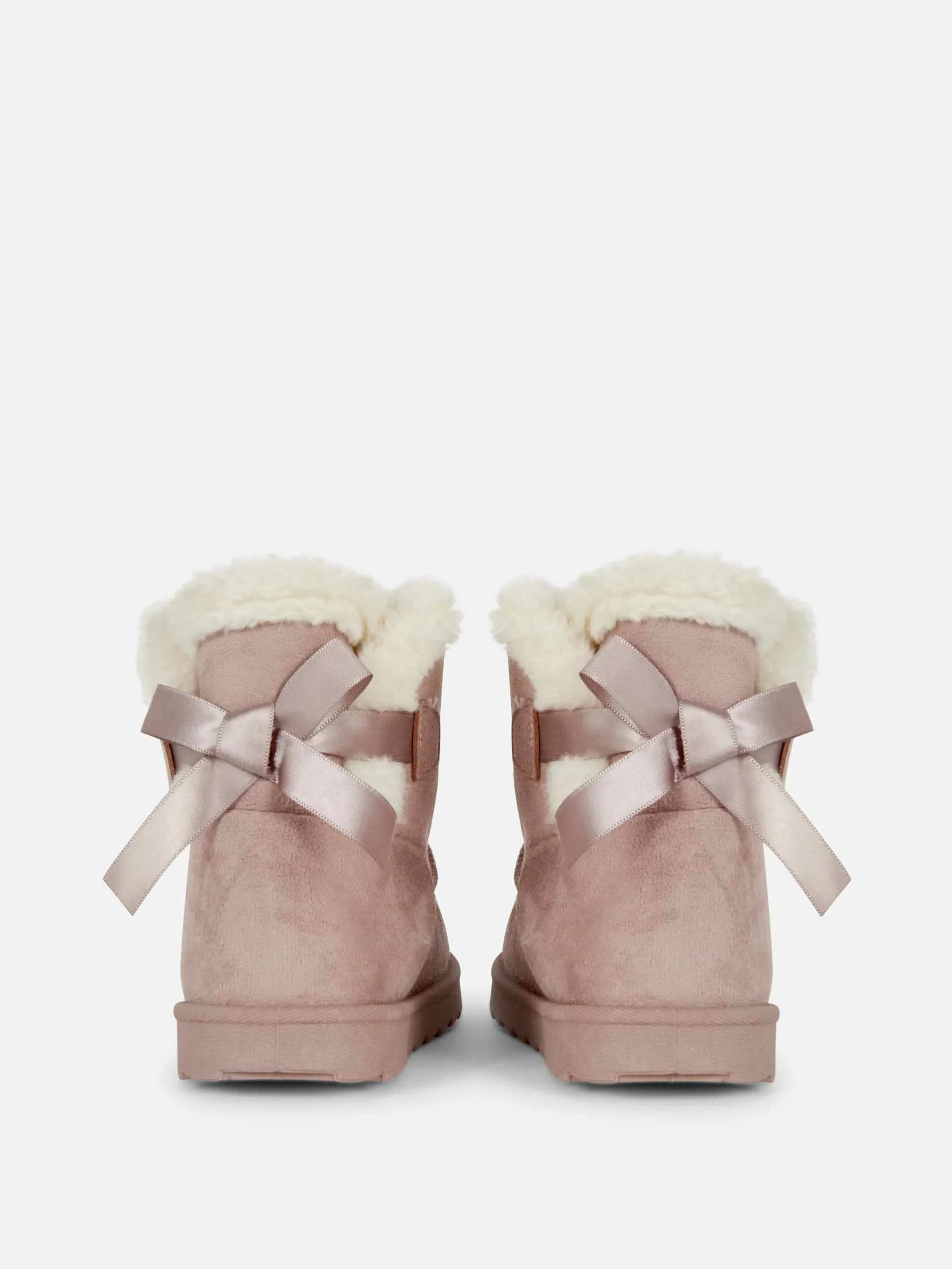 Bottines à Doublure Duveteuse Et Nœud Au Dos