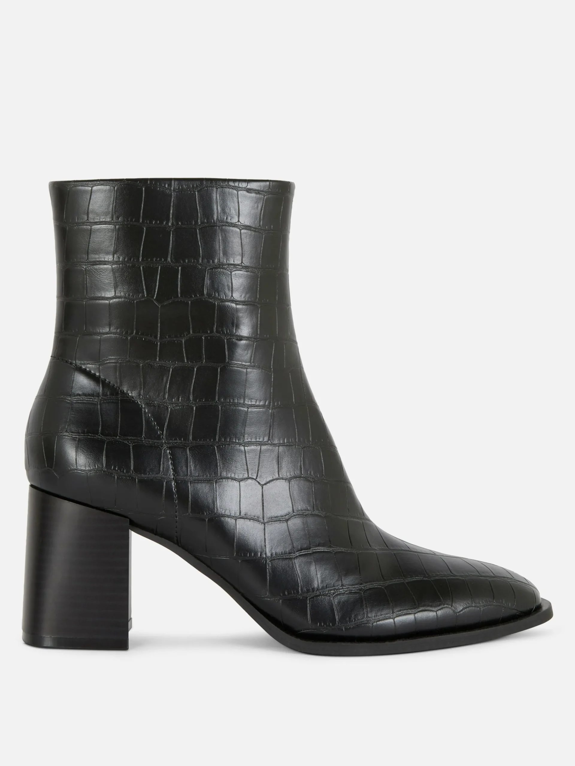 Bottines à Talons En Similicuir Imitation Croco