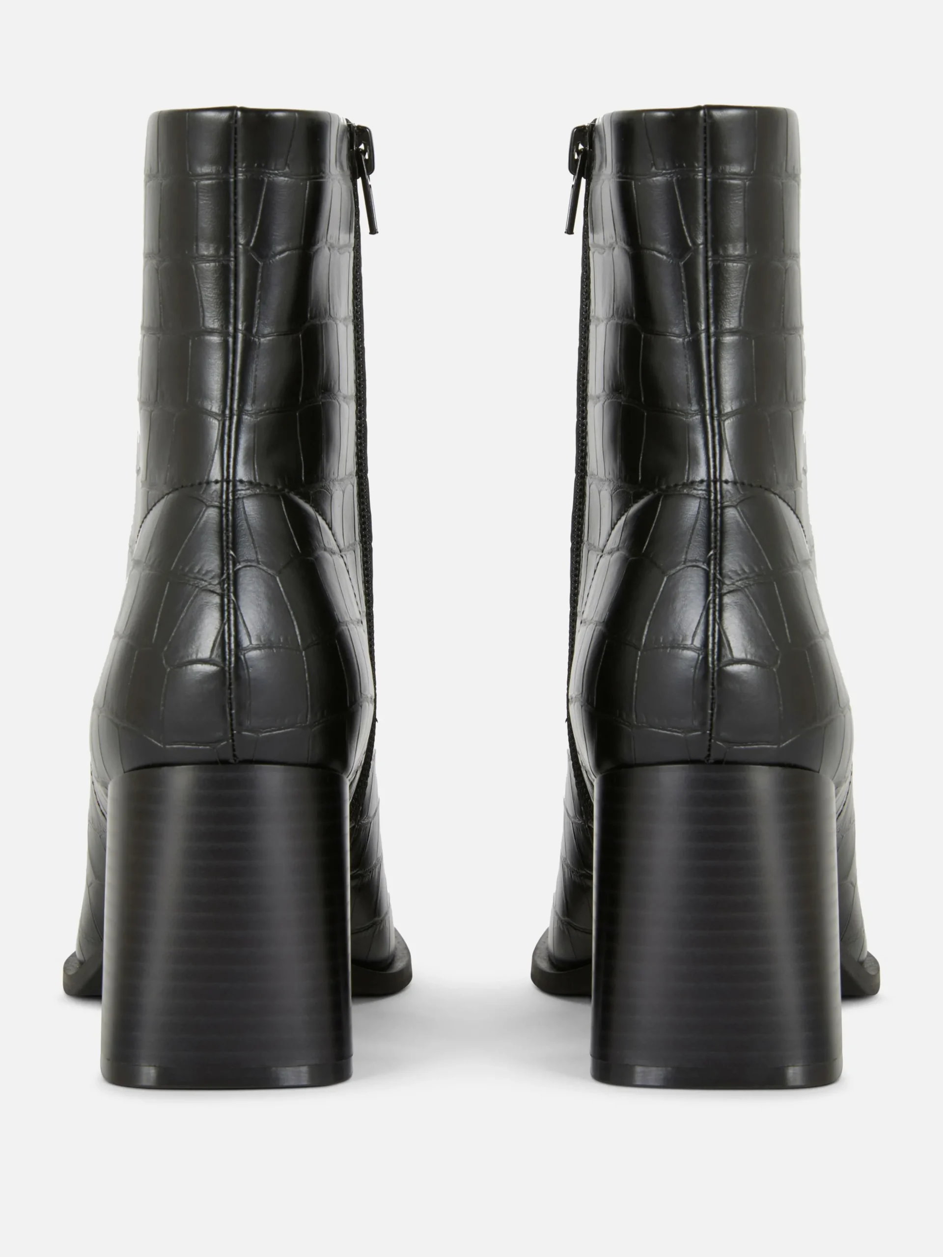 Bottines à Talons En Similicuir Imitation Croco