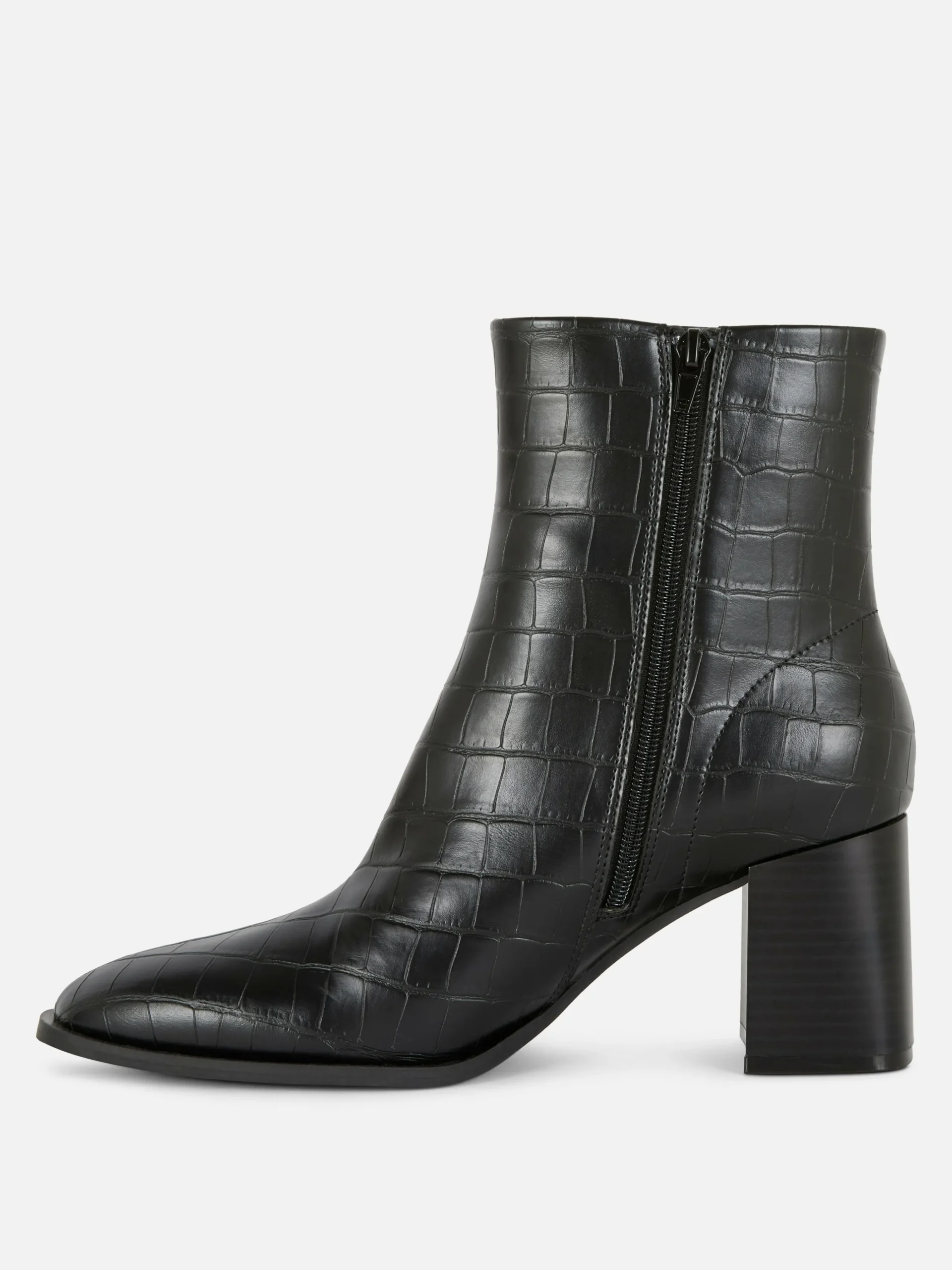 Bottines à Talons En Similicuir Imitation Croco