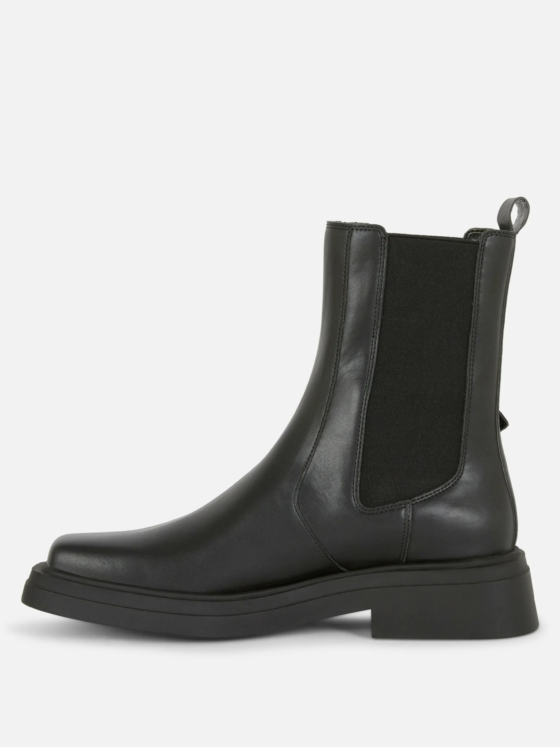 Bottines Chelsea En Simili Cuir à Bout Carré