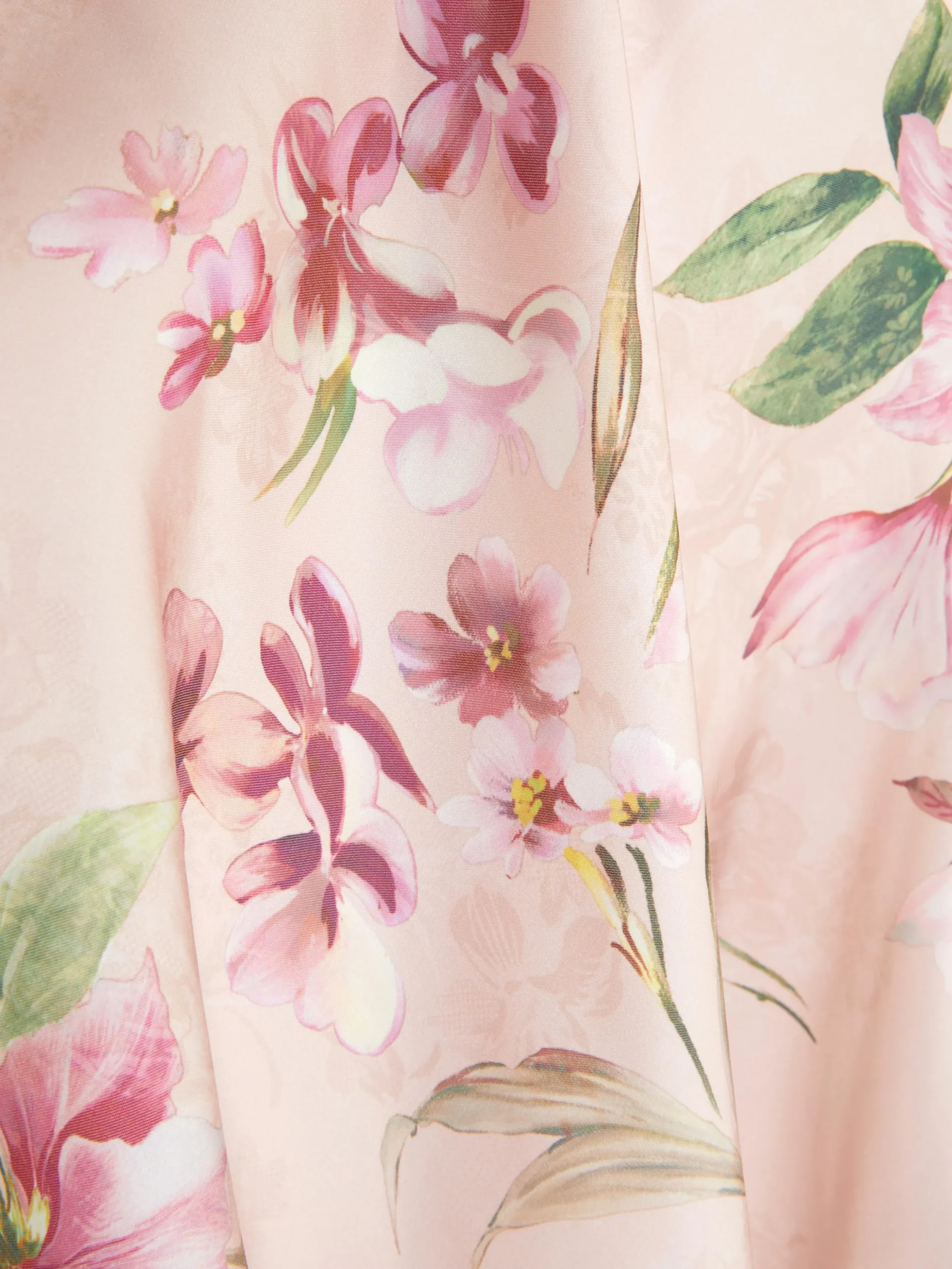 Caraco De Pyjama Court En Satin Floral