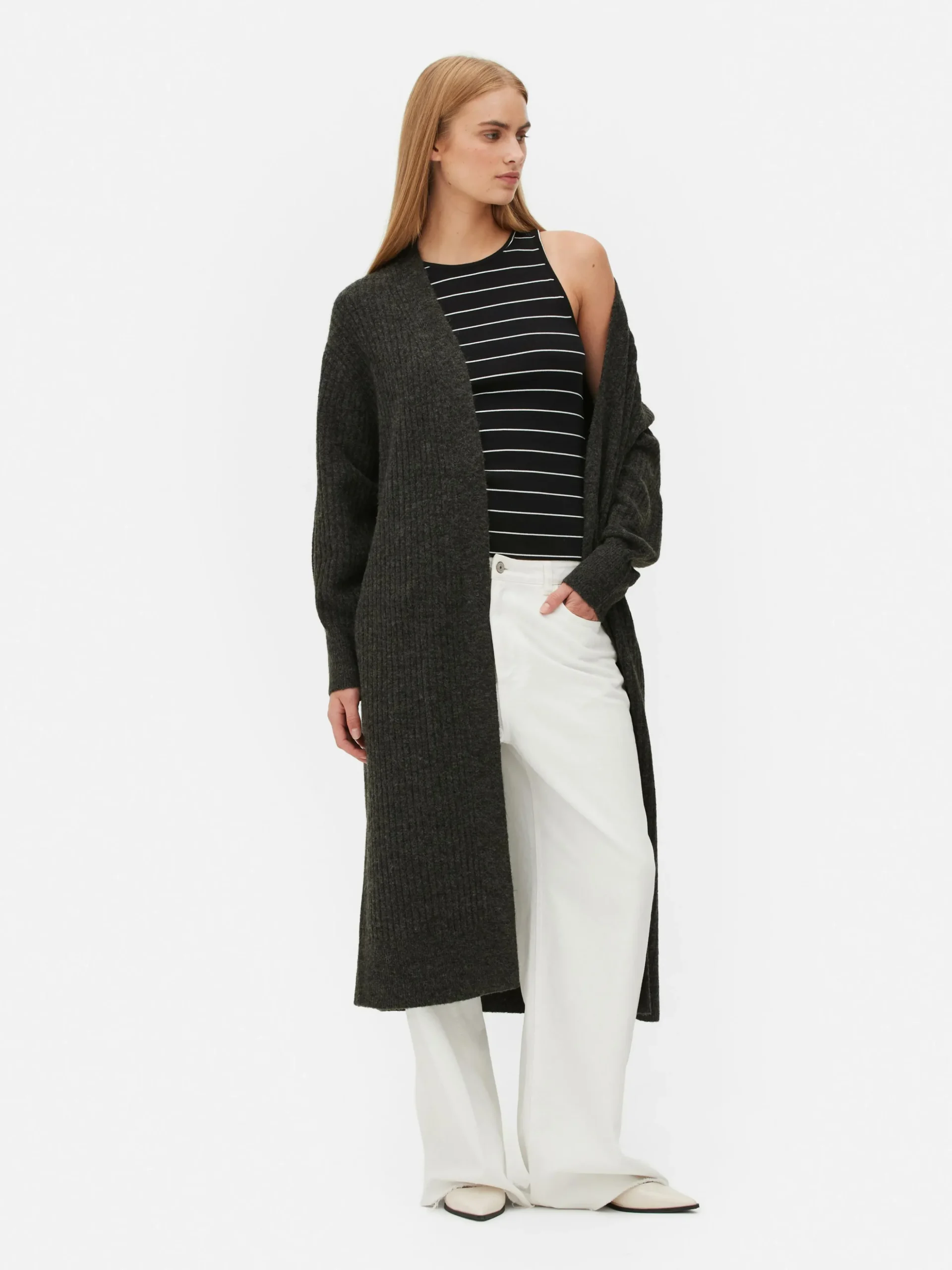 Cardigan Long Côtelé