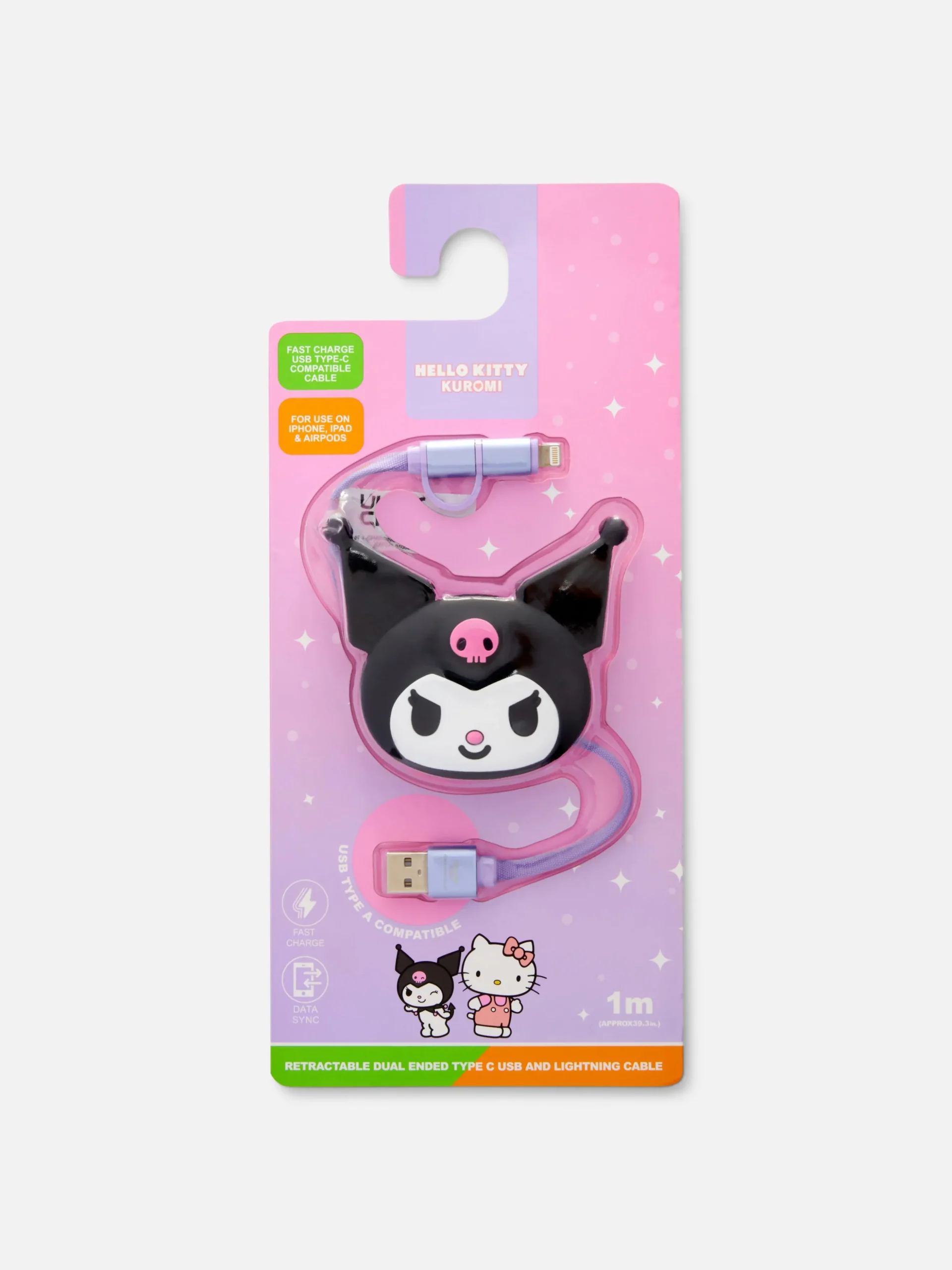 Chargeur Rétractable Hello Kitty Kuromi