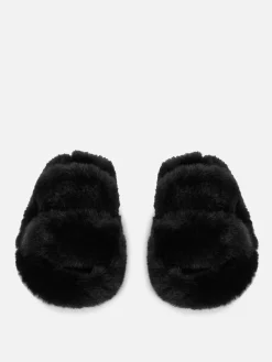 Chaussons Duveteux à Double Bride