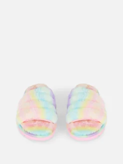 Chaussons En Fausse Fourrure Effet Dégradé