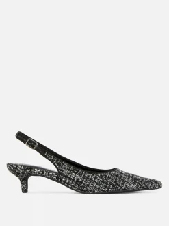 Chaussures à Talon Bas Ouvert Avec Effet Bouclé