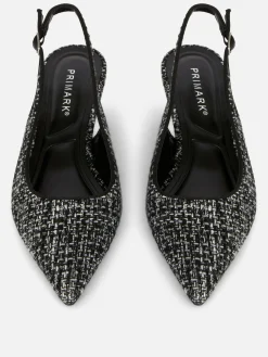 Chaussures à Talon Bas Ouvert Avec Effet Bouclé