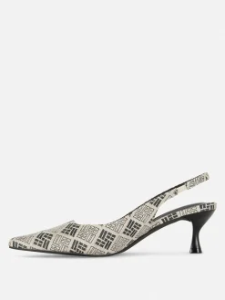 Chaussures à Talon Ouvert Et Motif Géométrique
