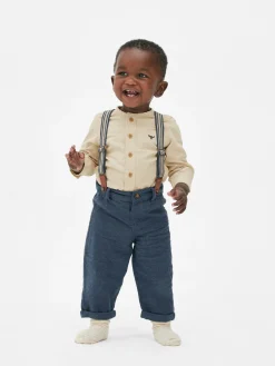 Chemise Boutonnée Et Pantalon Avec Bretelles