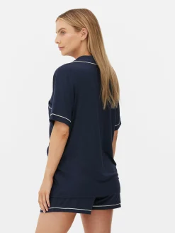 Chemise De Maternité à Boutons Et à Manches Courtes