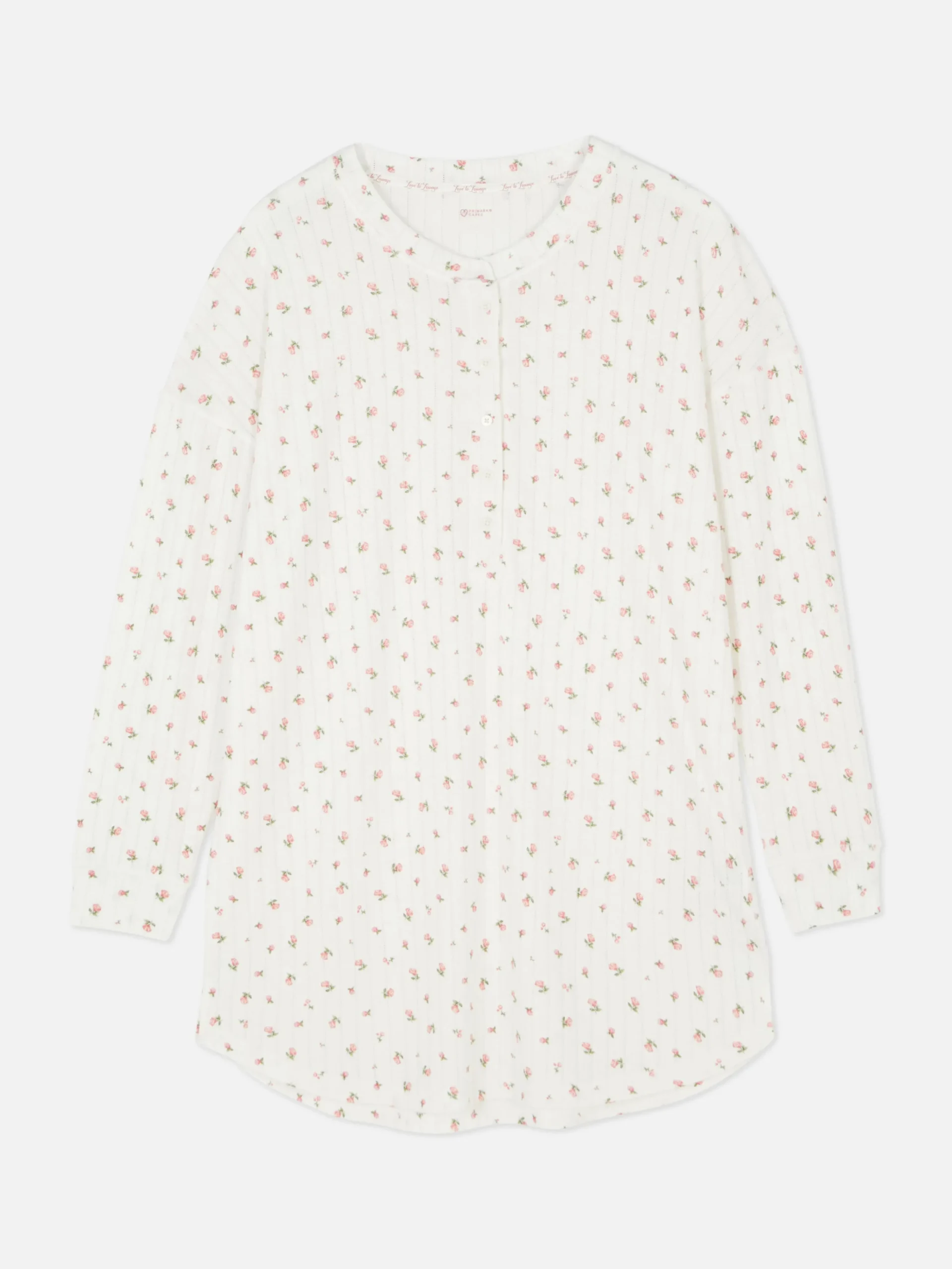 Chemise De Nuit En Maille Pointelle Florale