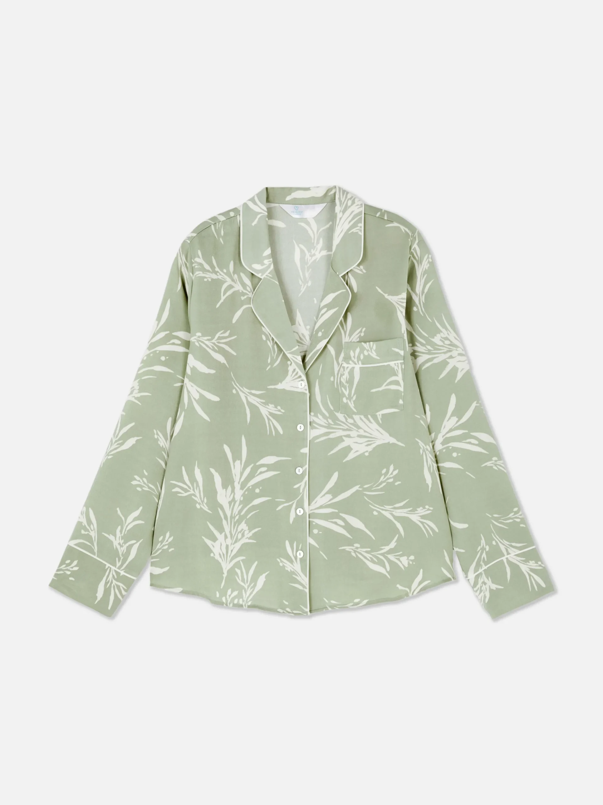 Chemise De Nuit En Satin à Motif Feuilles