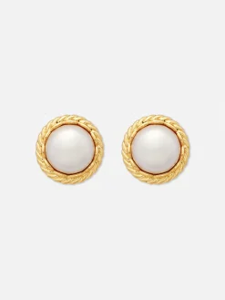 Clous D'oreilles Torsadés à Fausses Perles