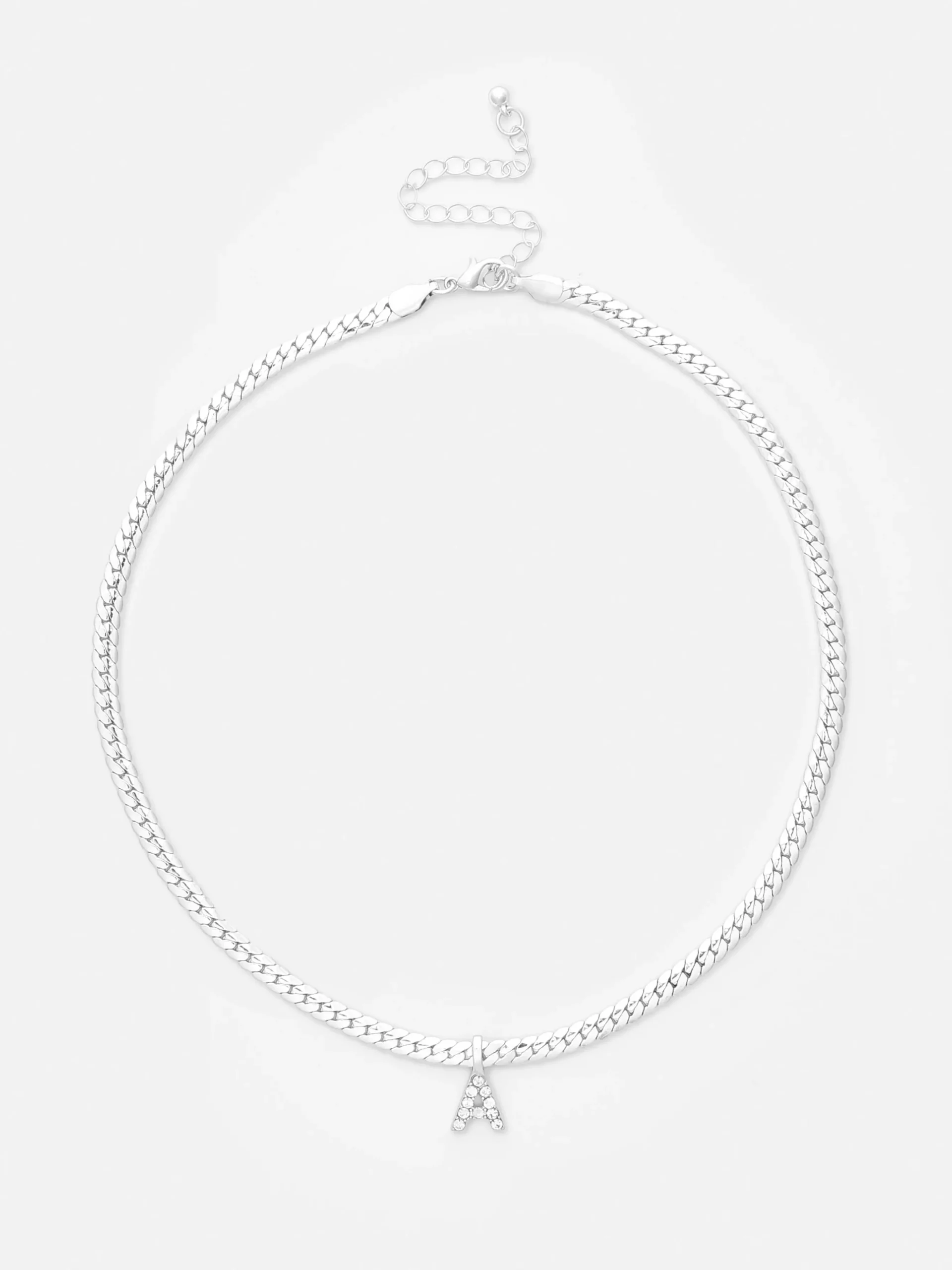 Collier Chaîne Serpent Avec Initiale En Strass