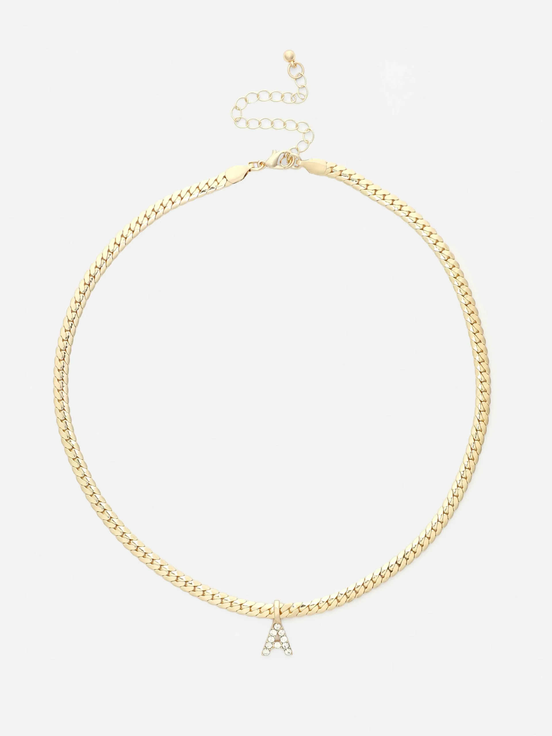 Collier Chaîne Serpent Avec Initiale En Strass
