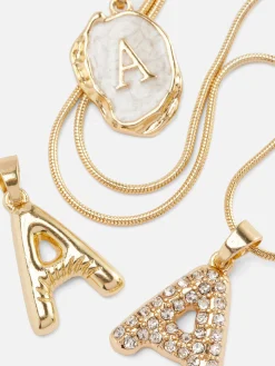 Collier Initiales à Pendentifs Multiples