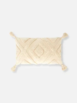 Coussin Oblong Tufté à Pampilles