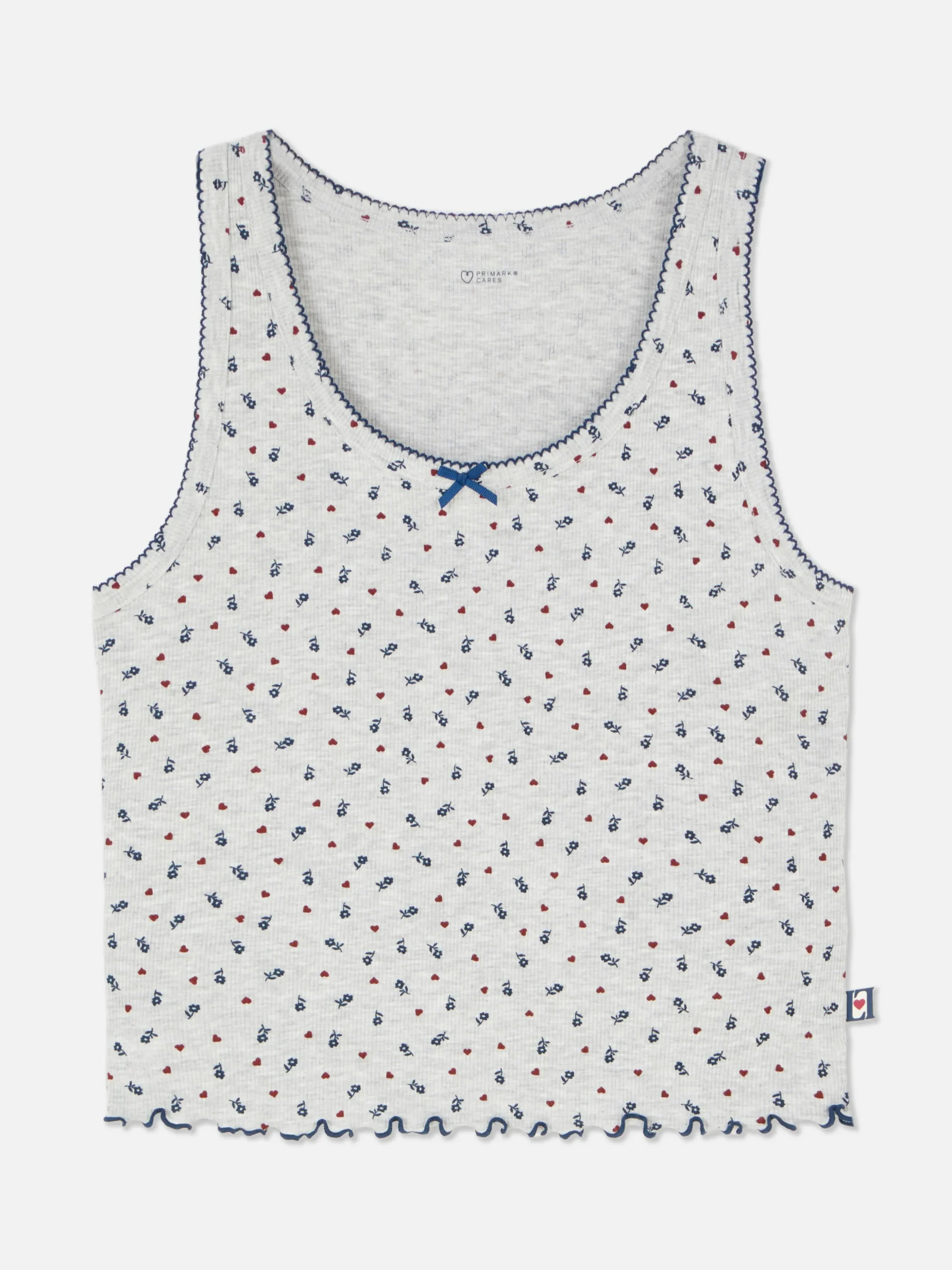 Débardeur De Pyjama Côtelé à Petites Fleurs