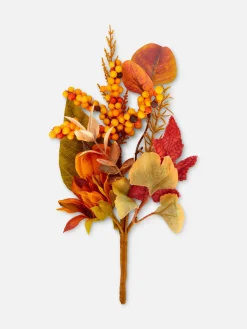 Décoration Automnale à Une Tige Avec Feuilles Artificielles