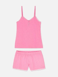 Ensemble Caraco Et Short De Pyjama à Dentelle