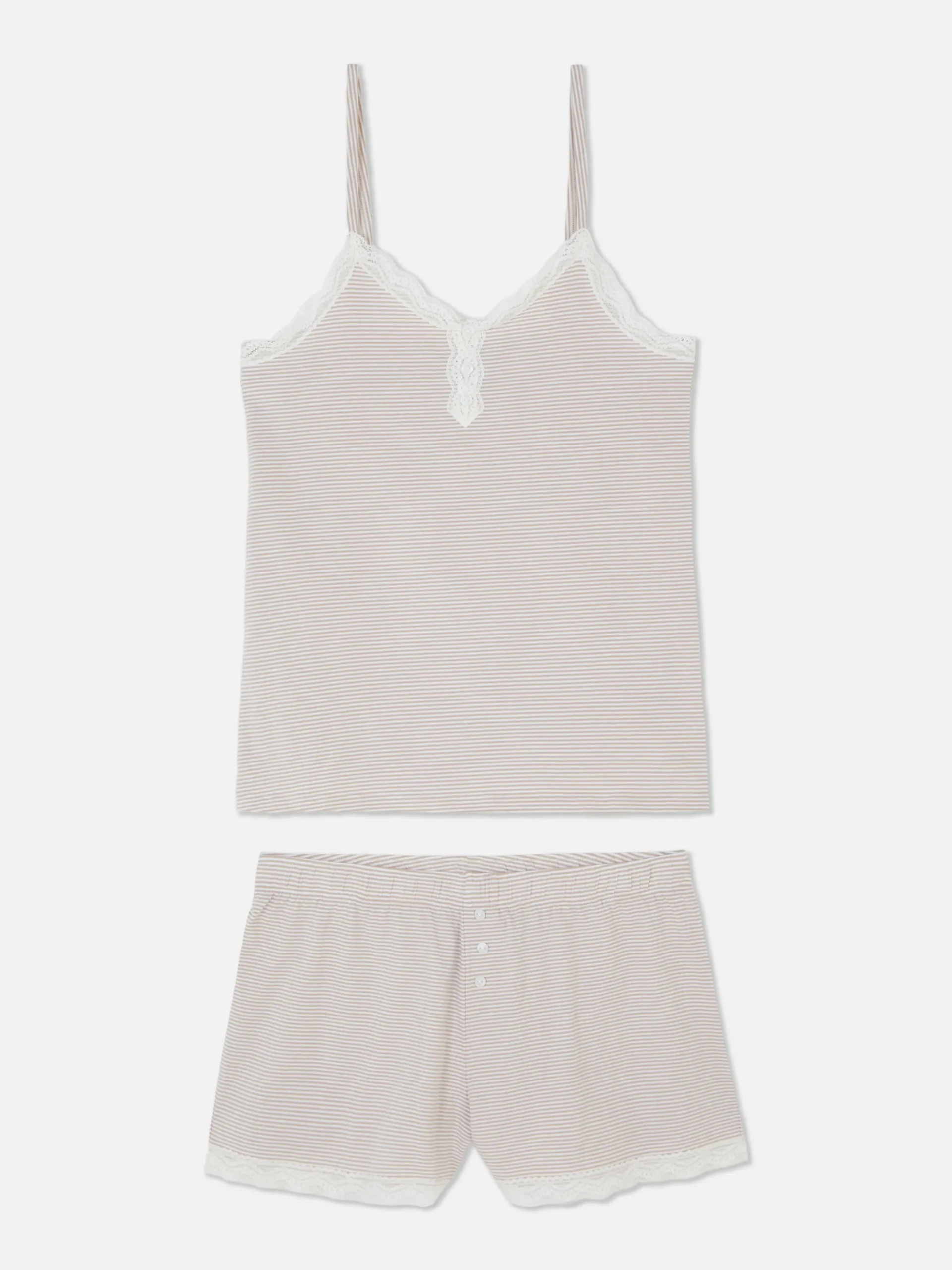 Ensemble Caraco Et Short De Pyjama à Dentelle