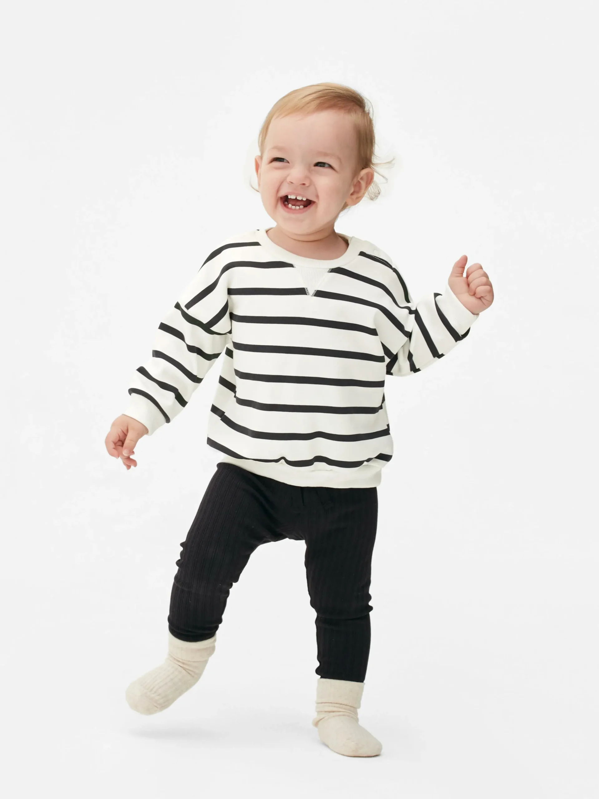 Ensemble Sweat-shirt à Rayures Et Legging Côtelé