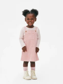 Ensemble T-shirt Rayé Et Robe Chasuble En Velours