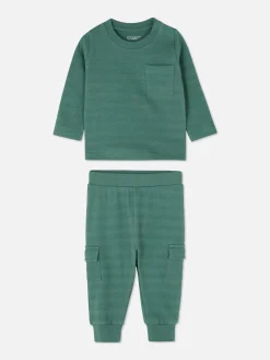 Ensemble T-shirt Texturé Et Pantalon Cargo
