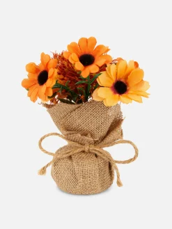 Fleurs Artificielles Avec Emballage En Jute