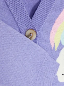 Gilet à Col En V Et Motif Licorne