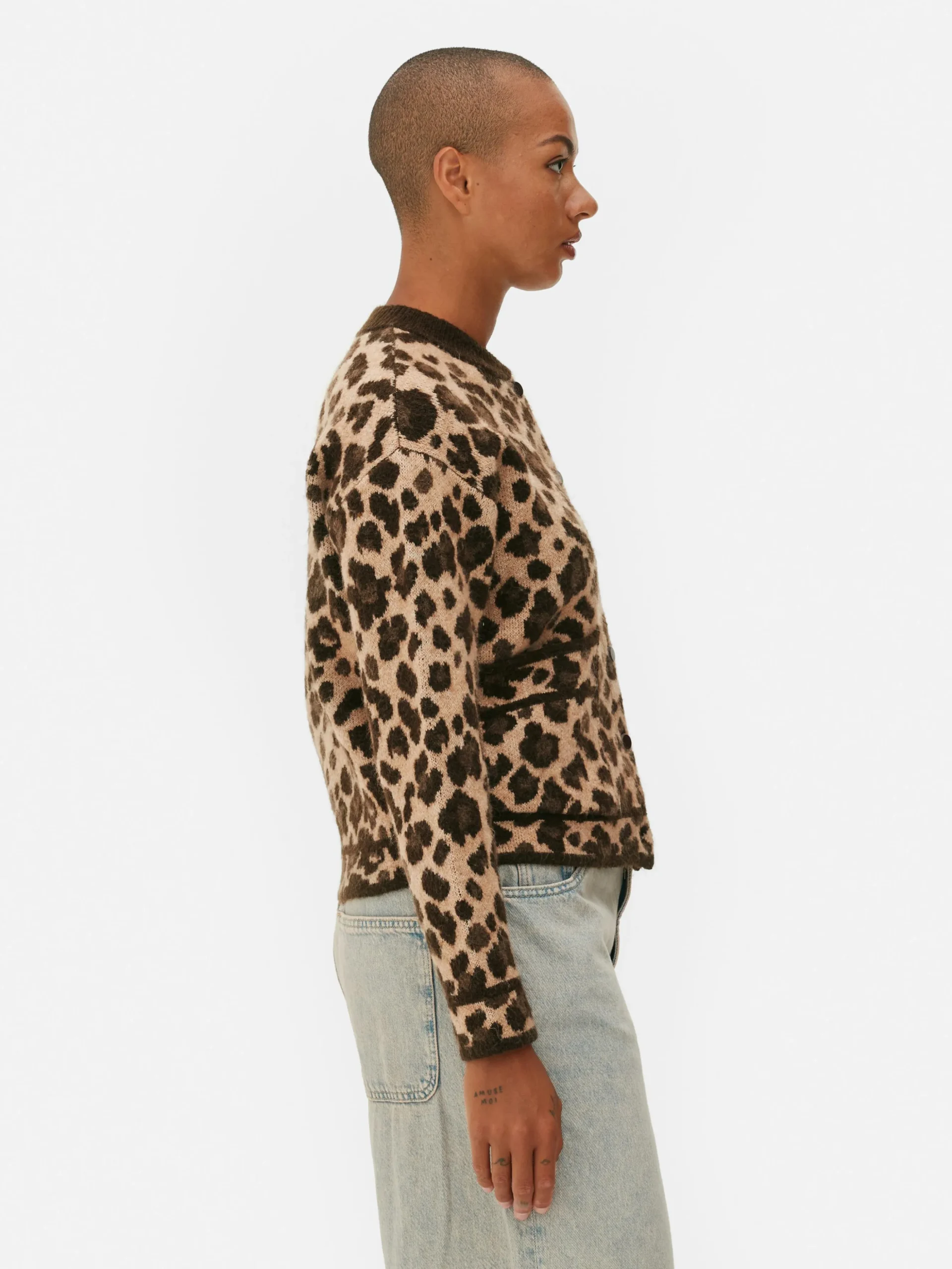 Gilet Style Blouson Bomber à Motif Léopard