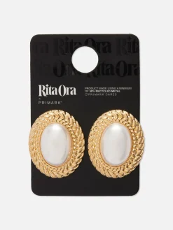 Grands Clous D'oreilles à Fausse Perle Rita Ora