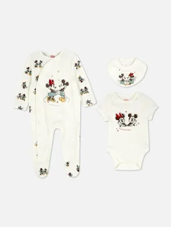 Grenouillère, Body Et Bavoir Disney Mickey Mouse Et Minnie Mouse