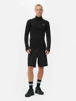 Haut De Sport à Manches Longues Et Col Zippé
